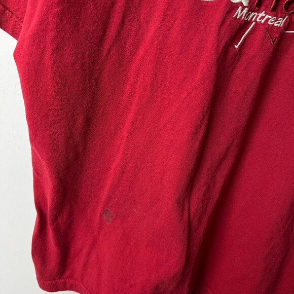 Canada Montreal T Shirt Vintage Y2K Adult Red Large L Embroidered Tee - Picture 10 of 12